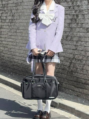 Stil Kragen Beige/Lila/Pink Uniform JK Blazer Preppy Notched