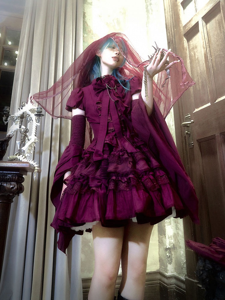 Purple Gothic Lolita Puffy Skirt