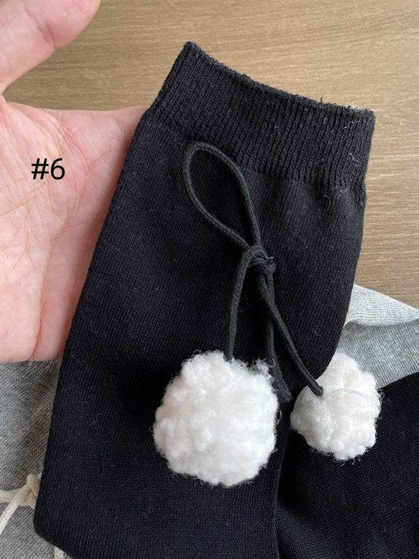 Cute Overknee Stockings With Pompons