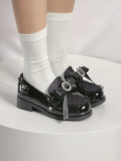 Loafer at Bow Kei Shoes Top Slip-in Fit Black Jirai