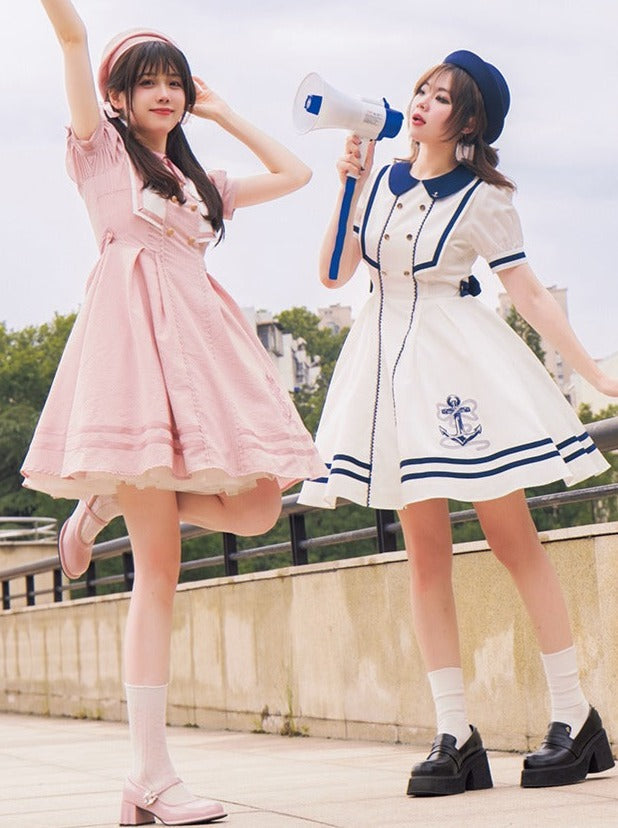 Sommerkleid Kula Sommer Streifenkleid Navy + Elegant