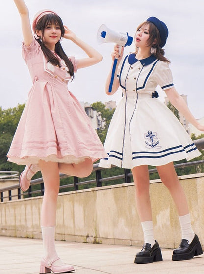 Sommerkleid Kula Sommer Streifenkleid Navy + Elegant