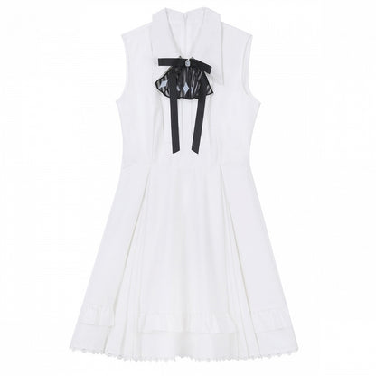 Waist Lolita Military Set High-low + Corset Cropped White Sleeveless Sleeves Full Skirt Futuristic Long Top Dress
