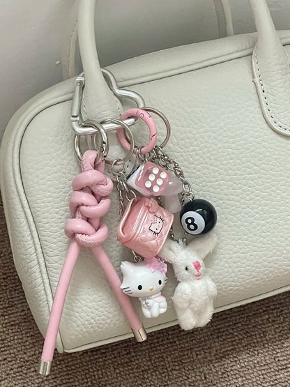 Kawaii Rabbit Cat Keychain Pendant - Kiwi Store