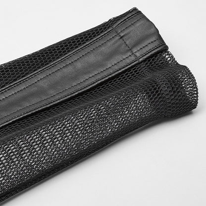 Punk Men's Black Hoodie Mesh