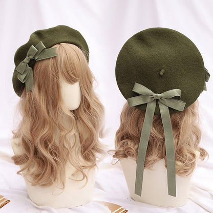 Ribbon Options Bowknot Detachable 8 With Beret Color Lolita Long