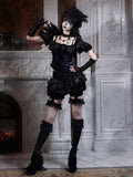 Straps Sleeves Adjustable Cross Top with Goth-Style and Shoulder Slim Puff Glittery Open Back Cut