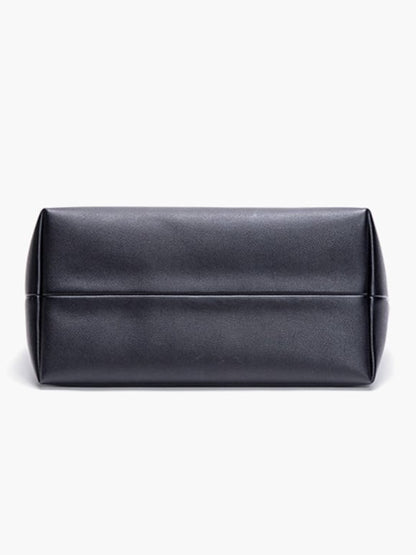 Black Minimalist Soft-Sided One-Shoulder Tote Bag - Spacious And Stylish