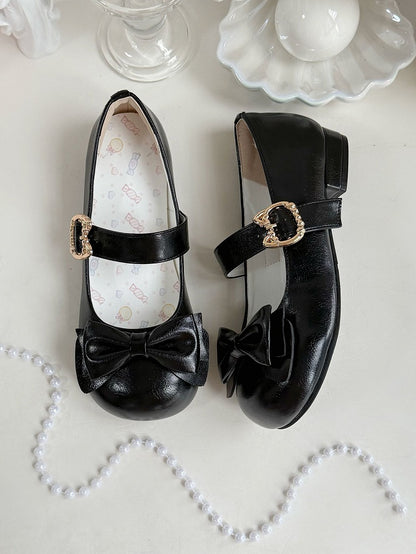 Sweet Heel Lolita Heels Black PU with Low 2cm