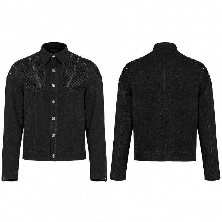 Rugged Men's Punk Black Jacket