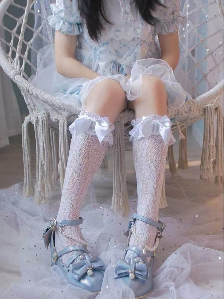 Socks Style (3 Lolita Calf Lace Colors) Bow