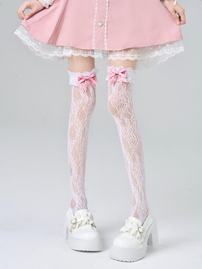 Jirai Decoration 3 Kei Lace Stockings Colors Bow
