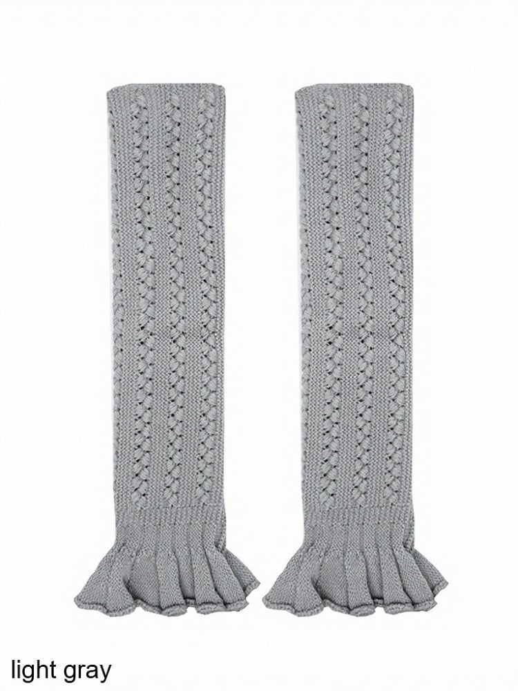 Knit Solid Ruffled Cuff Leg Warmers in 4 Colors - ModaSwings
