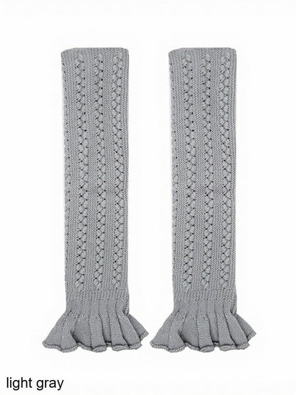 Knit Solid Ruffled Cuff Leg Warmers in 4 Colors - ModaSwings