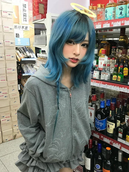 Lining Shell Regular/Fleece Gray Kawaii - Daily Version Hooded Jacket
