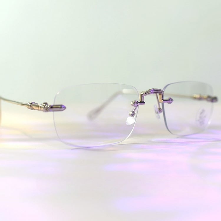 Brille Randlos Silber Cyberpunk