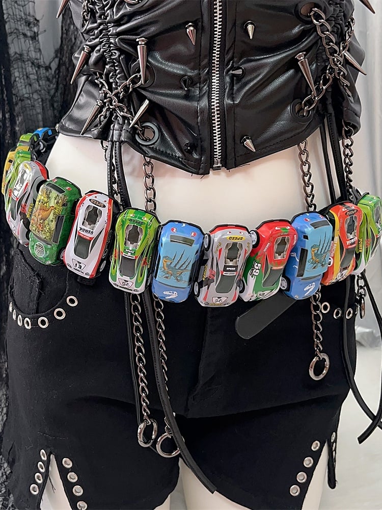 Racer Car PU Decorated Y2K Belt