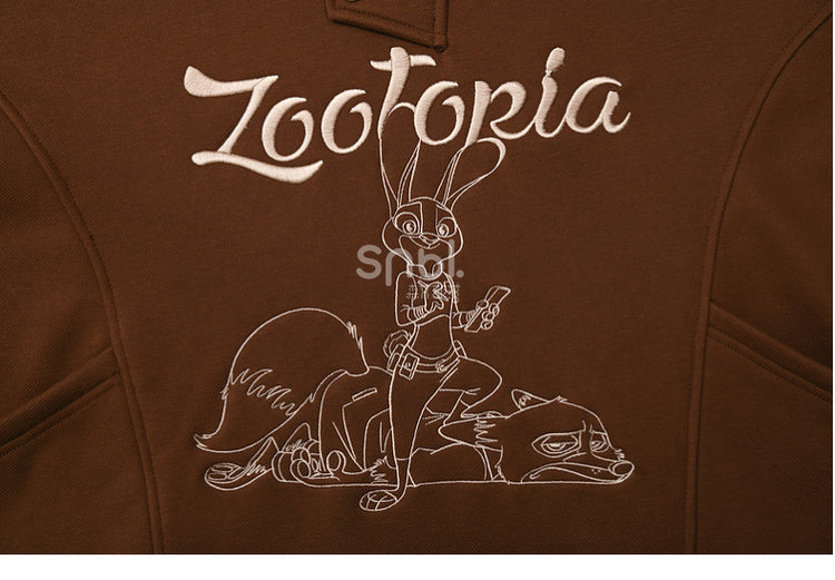 Zootopia Judy und Nick Grafik Braun Hoodie