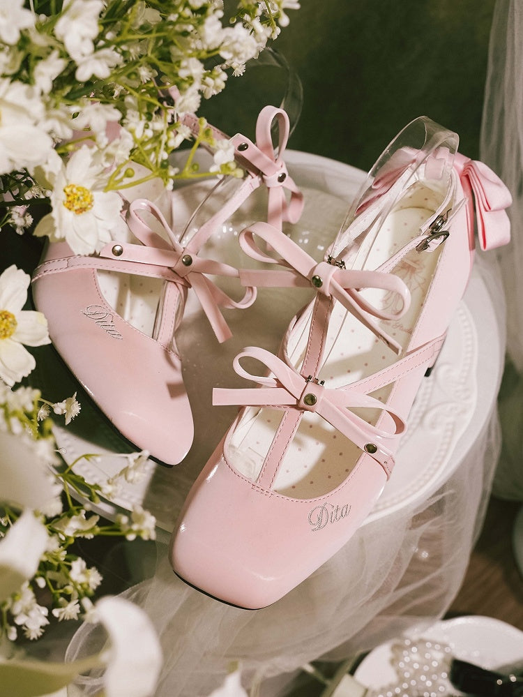 with Square Elegant Heels Pink Toe Middle