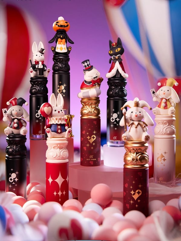Halloween Circus Series Flüssiger Lippenstift mit mattem Finish, Pastellfarben, Clowncore Make-ups
