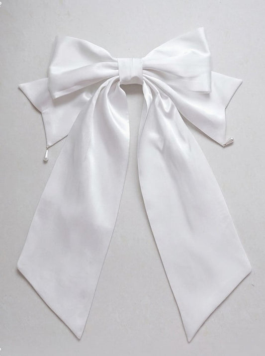Train White/Red/Beige/Pink/Black Bead Bow with Accents