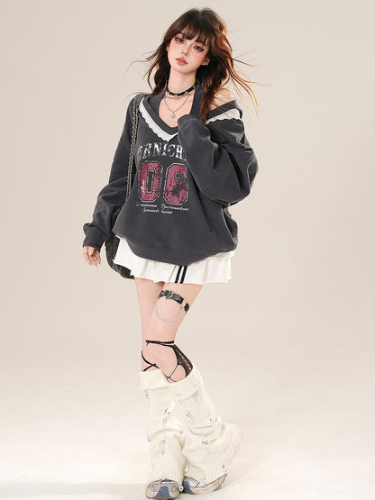 Beige/Grau Blokette Bittersweet Neck mit Hoodie Core Neckholder Top Glamorous