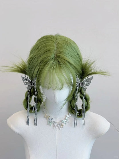 Bangs Straight Full Wig Green 60CM with