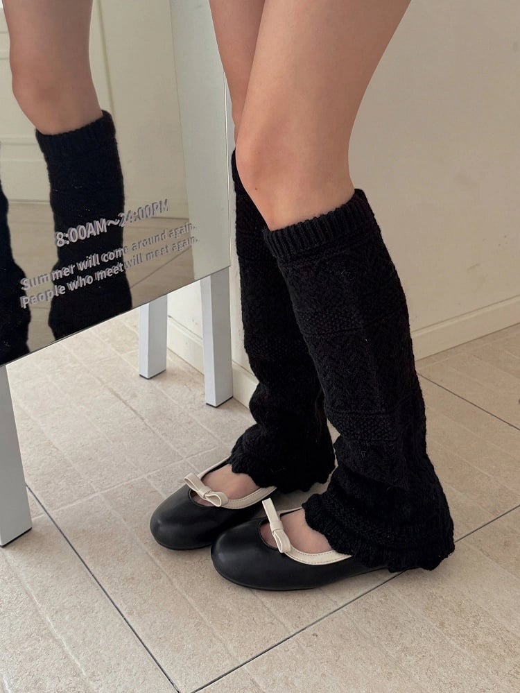 Knit White/Pink/Coffee/Gray/Black Warmers Leg