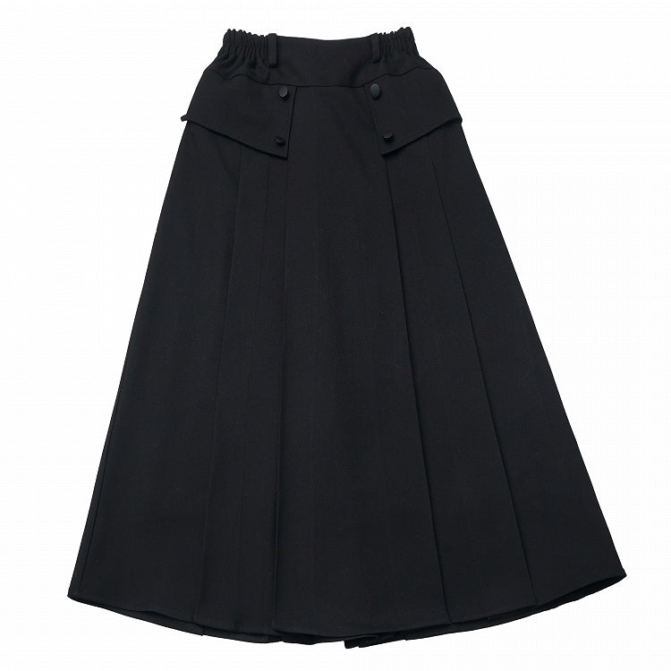 Skirt - Box Tea Black Pleat Length Academic Elegance Style