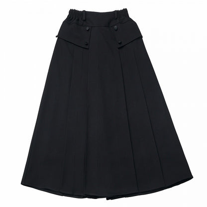 Skirt - Box Tea Black Pleat Length Academic Elegance Style