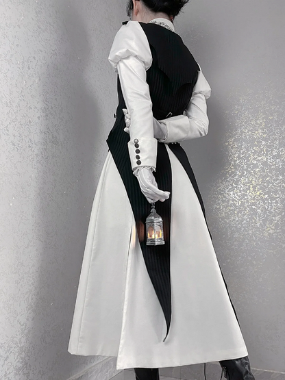 Gothic Ouji Schwalbe Geschwungene Saumflügel und schwarzer Westekragenschwanz Lolita Fledermaus