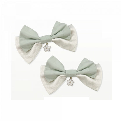 / Hairclip Bowknot Green Purple