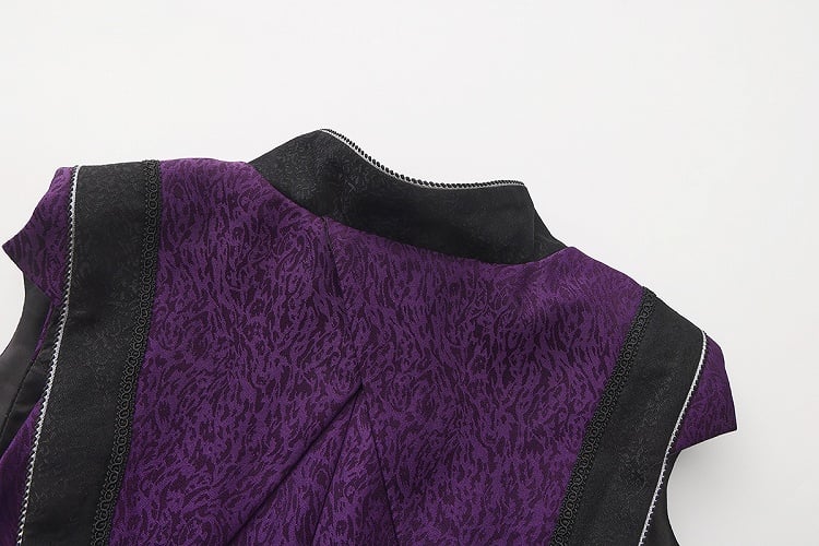 Style Elegant Prince Waistcoat Lolita Tailcoat Ouji Purple Charms Cross with