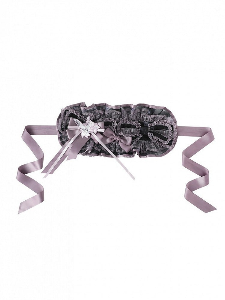 Dual-Tone Lace Bow Hairband with Stitching Detail - Yimu Walnut