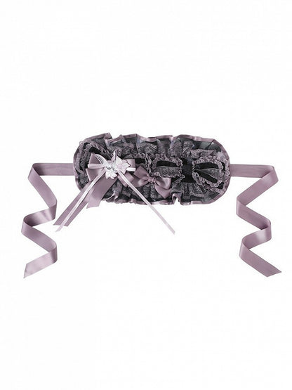 Dual-Tone Lace Bow Hairband with Stitching Detail - Yimu Walnut