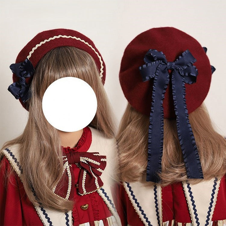 – Color Embellished Bows 12 Beret Options Ruffled