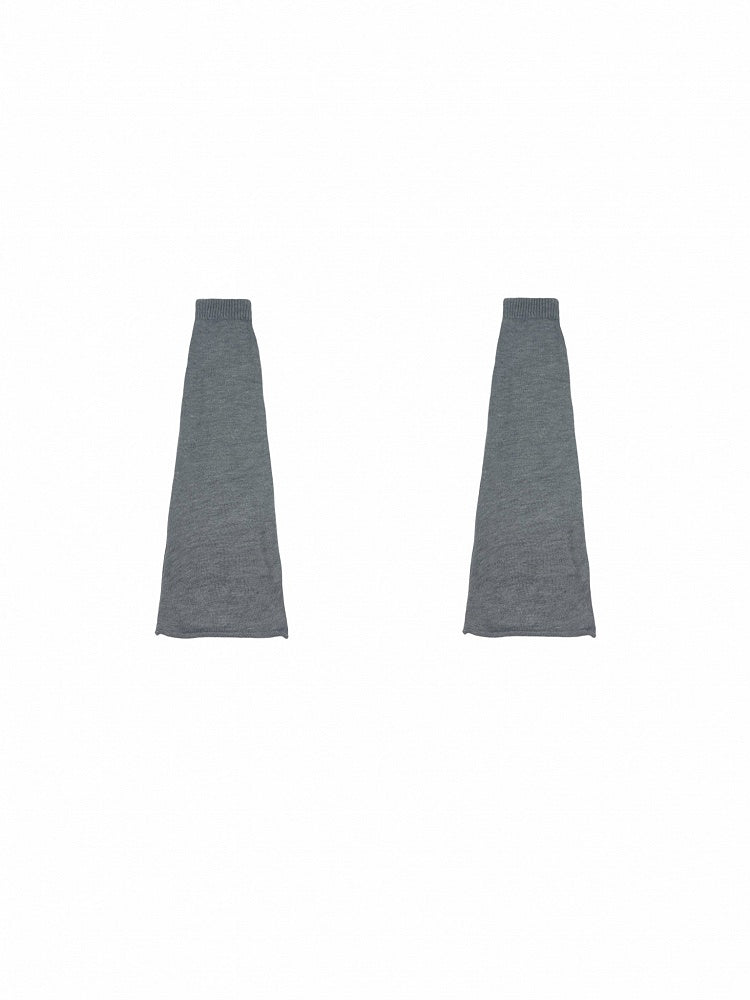 ブラック/ホワイト/グレー Y2K フレアニット レッグウォーマー