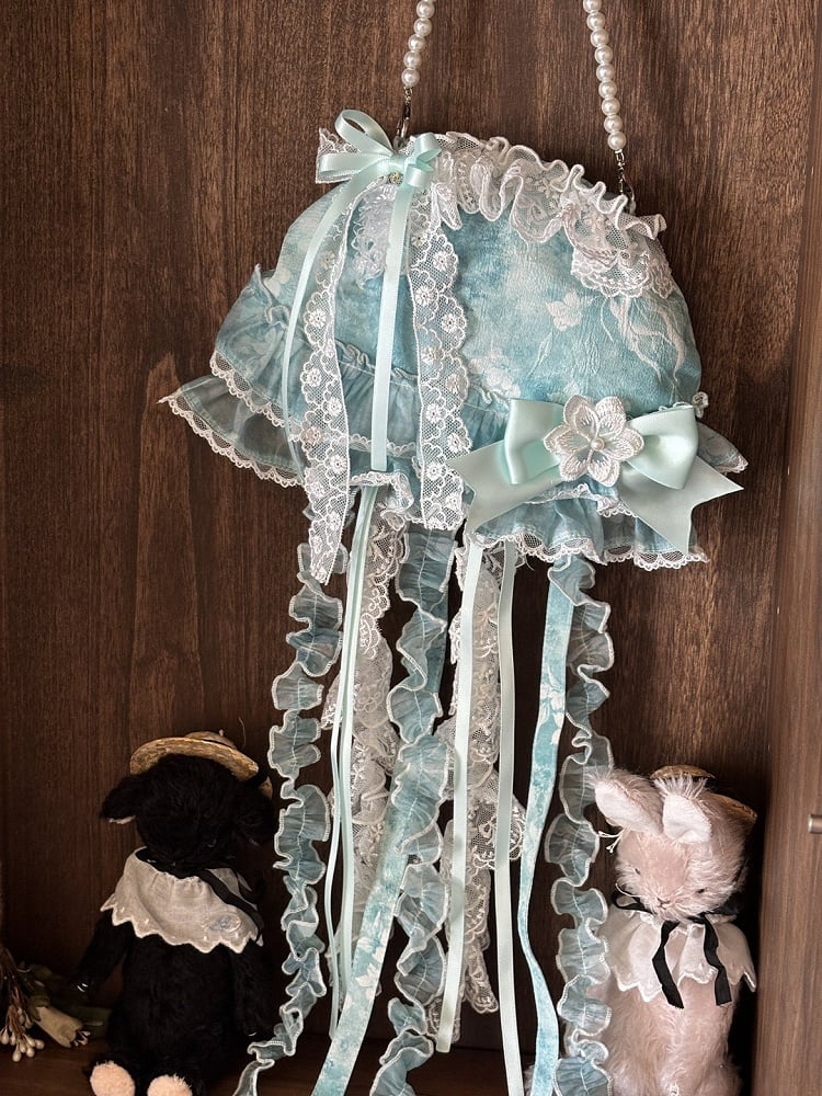 Green Hand/Crossbody Bag Pink Jellyfish-shaped /