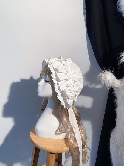 Black / White / Blue / Red Lolita Baby Hat - Blossom Herald