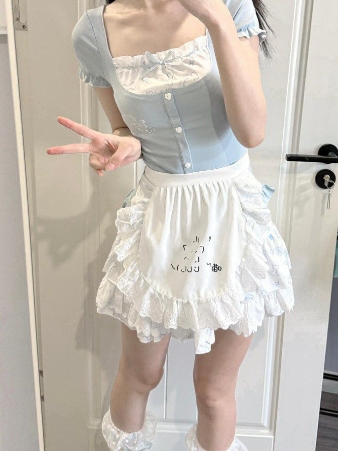 Kawaii Lace Design Apron - Ruibbit
