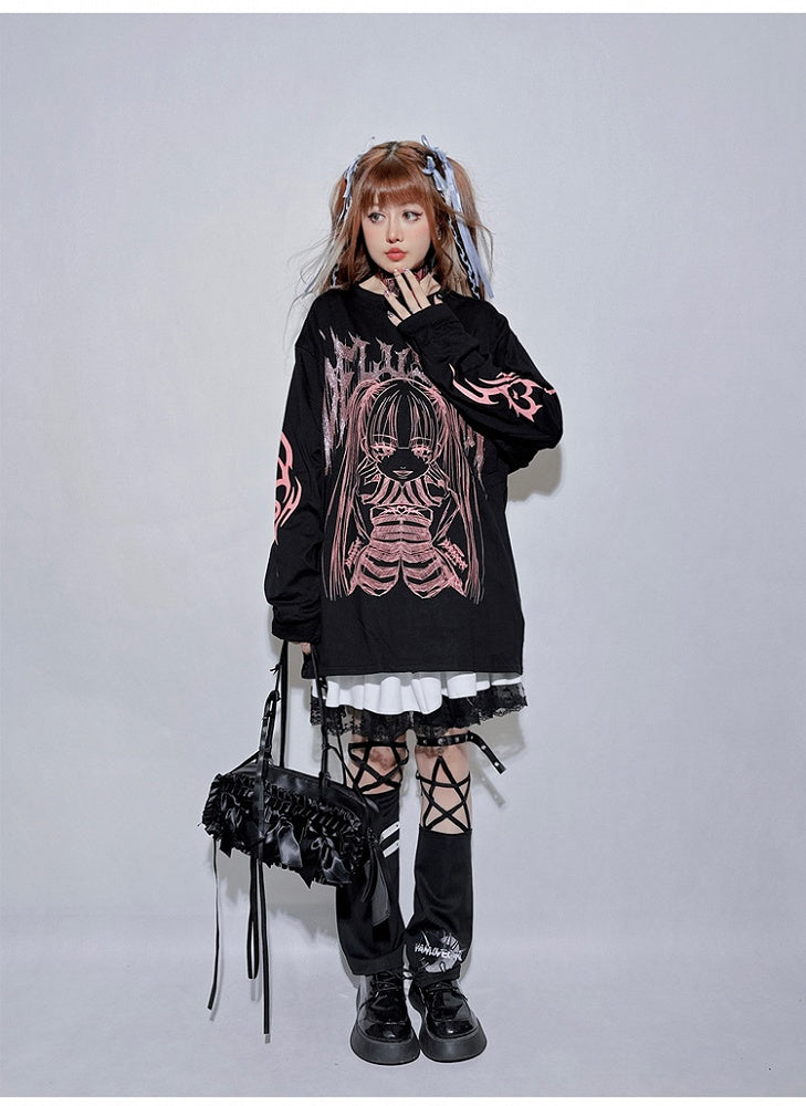 Black Buckle Star-Shaped Straps Leg Warmers
