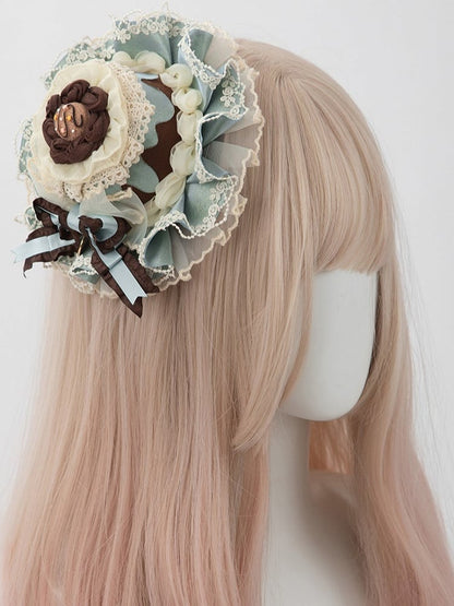 Green Lace Mini Mint With Options 4 Chocolate Clips Sweet Dessert Lolita Hat