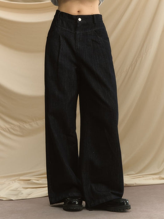 Low Straight-Leg Waist Jeans Navy Blue Vintage