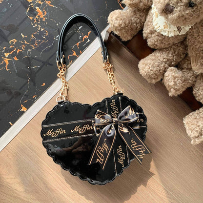 Heart Wish Gift Heart-Shaped Big Bow Lolita Handbag – Sweet Girl Crossbody Bag | LilyVow