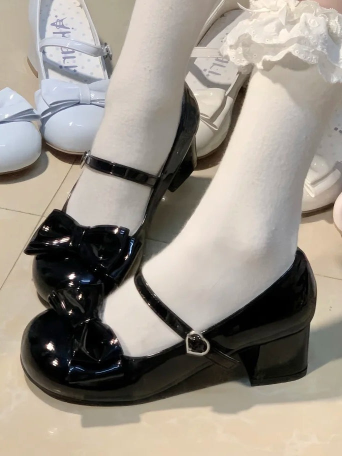 Lolita Janes Style Sweet in Mary Round Black - Toe PU