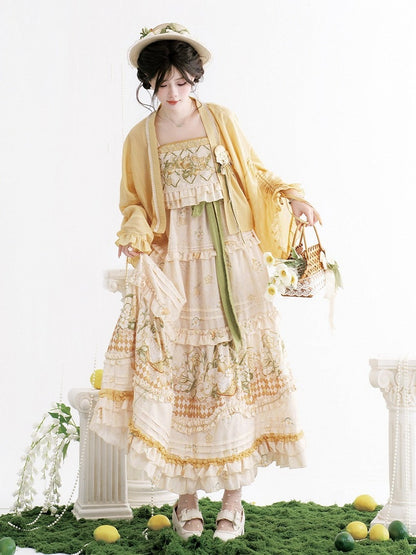 Bowknot & Lemon Accent Flat Hat - Luo Xiu Dong Xiang