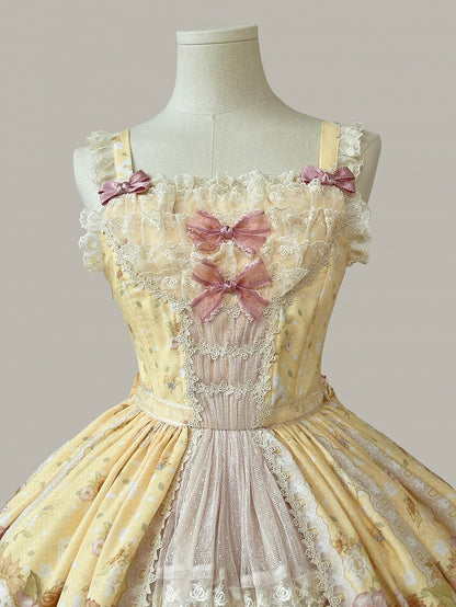 and Yellow Farm Print Sunflowers Jumper Sweet Skirt Lolita Ducks