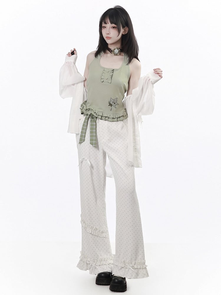White Chiffon Long Sleeve Shirt with Side Cutouts - PINK SAVIOR