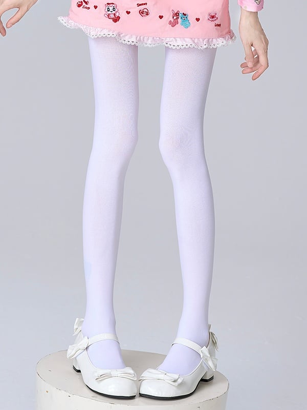Velvet Minimalist Tights White