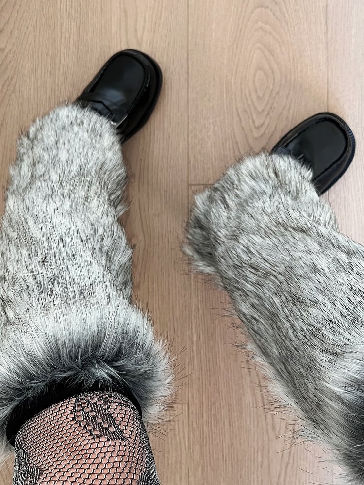 White/Black/Gray Plush Warmers Y2K-Style 25CM/40CM Leg